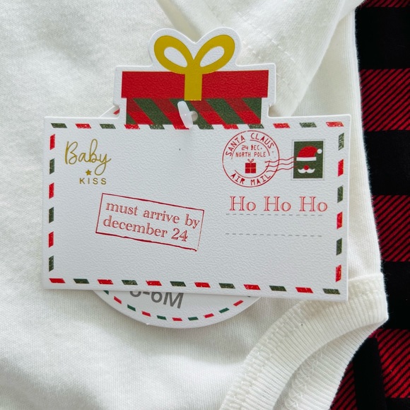 Baby Kiss Baby Girls ‘My First Christmas’ 3 Piece Set Size 3-6 Months NWT - Picture 5 of 11